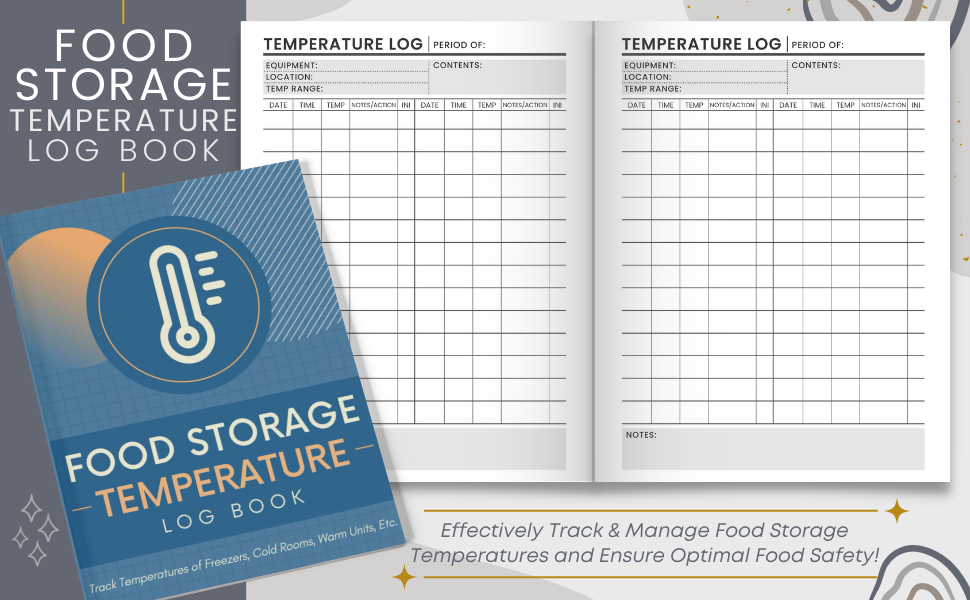 Food Storage Temperature Log Book Record Temperatures of Freezers
