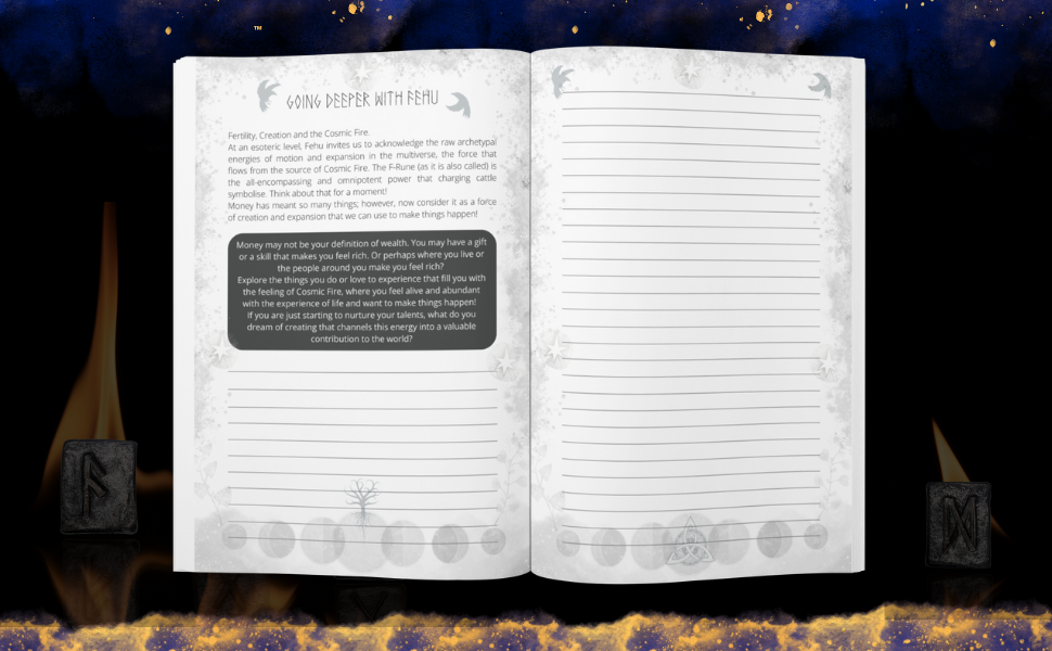 SecondSample spread from journal to go deeper into the Rune with further Prompts and Exercises