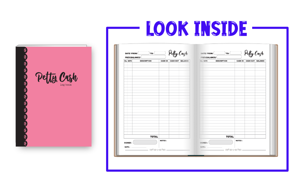 Petty Cash Logbook Basic Tracker, Daily Cash Flow
