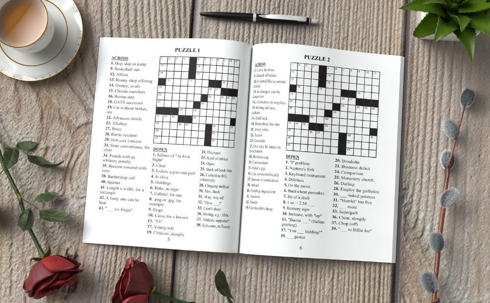 2024 Crossword Puzzles Book For Adults With Solution Easy To Medium