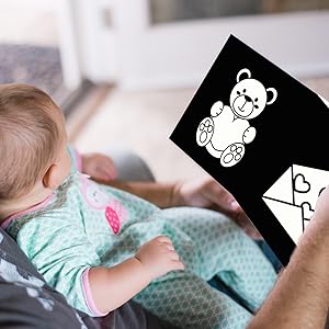 Baby looking at high contrast images