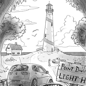 Car arriving at lighthouse