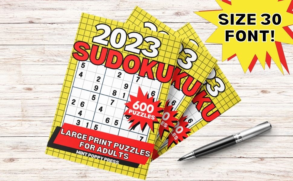 2023 Sudoku Puzzles For Adults Large Print 600 Sudoku Puzzles With Full Solutions Easy To