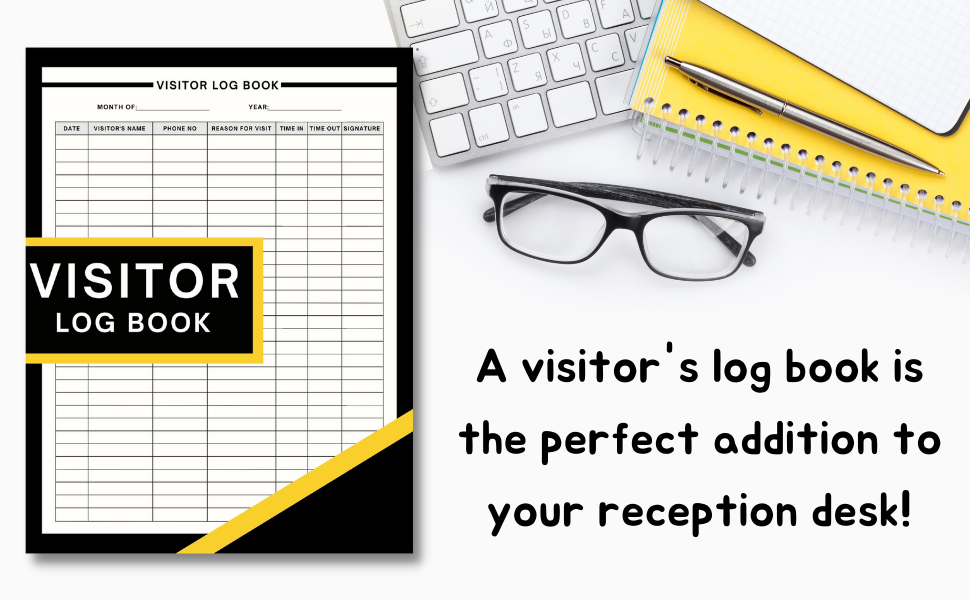 Visitor Log Book Visitors Signin And Out Log Book For