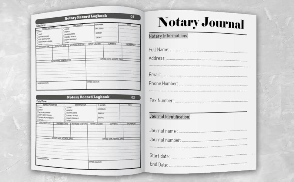 Notary Journal Log Book Notary Official Record Book To Record Notarial
