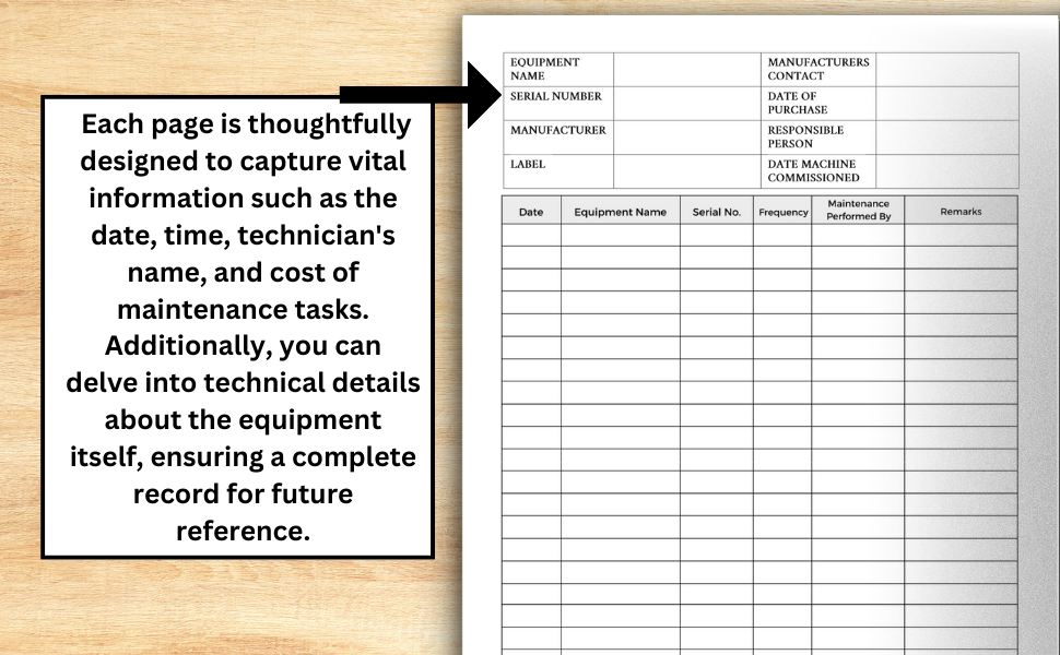 Equipment Maintenance Log Book Streamline Equipment Maintenance with