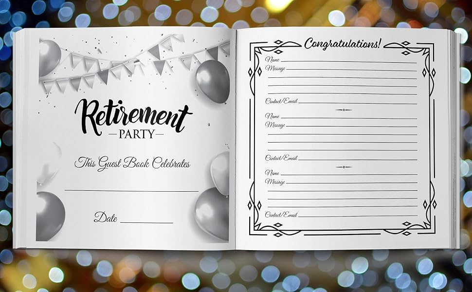 Happy Retirement Message Book Retirement Party Guest