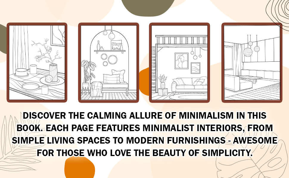 MINIMALIST Houses アートブック Amazon.com: Minimalist Art Interior: Coloring Book of