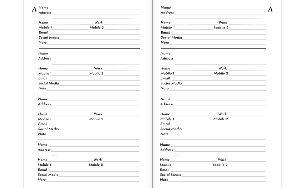 Telephone Book A5 Telephone Books With Alphabet Index. telephone number book az Small