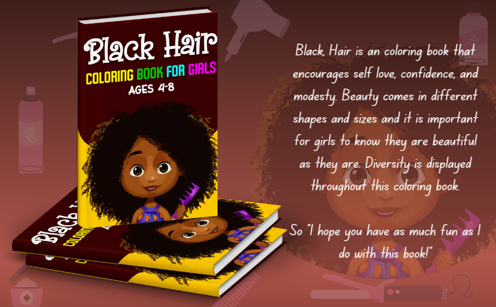 black hair coloring book for girls ages 4-8, black girl magic coloring book, black hair coloring boo