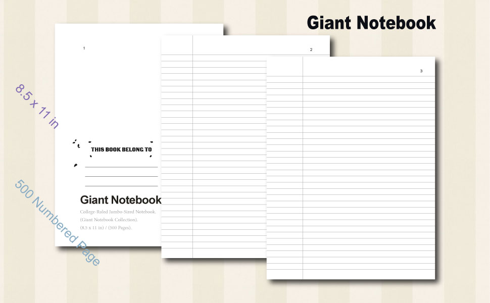 Giant Notebook 500 Pages CollegeRuled JumboSized Notebook, College