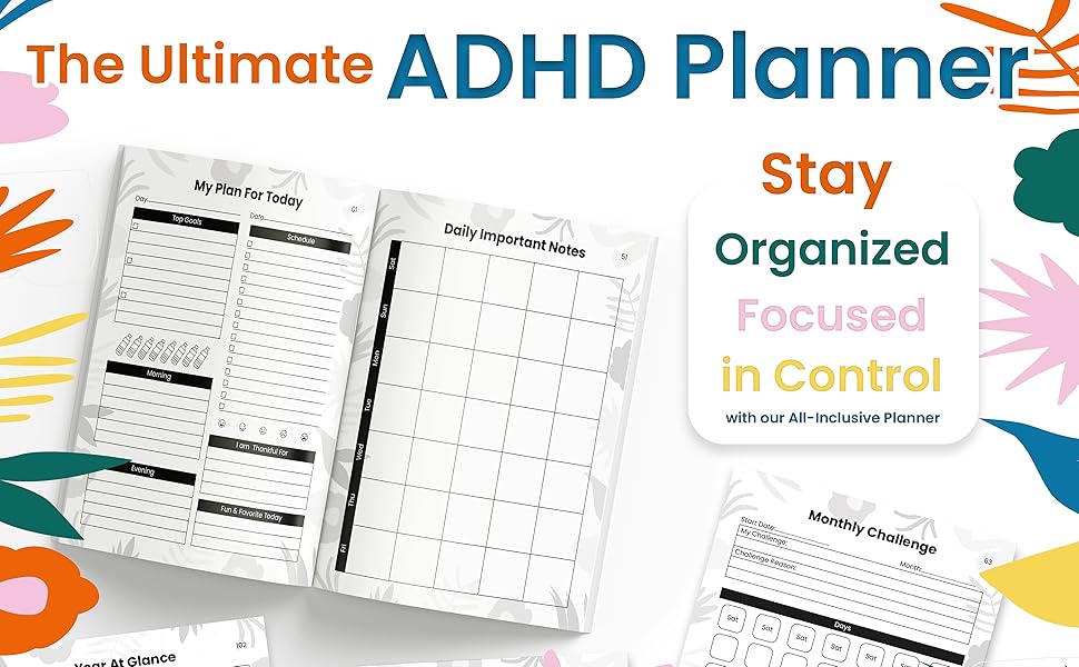 ADHD Planner for Adults 2023 Thrive With ADHD Undated Weekly and