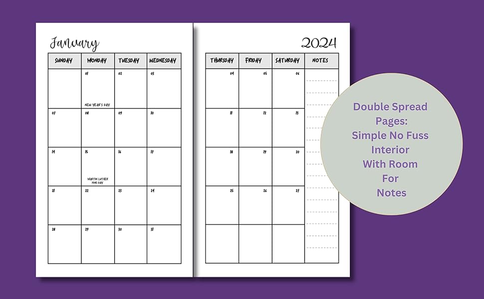 Pocket Calendar Monthly 20242025 2 Year Planner With Notes Iris