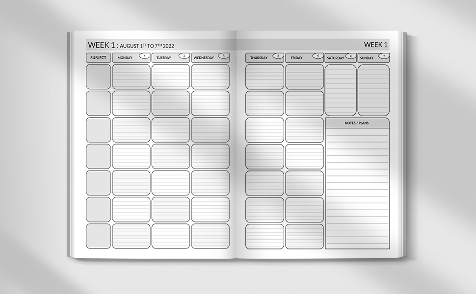 20222023 Teacher Lesson Planner Weekly and Monthly Record Book