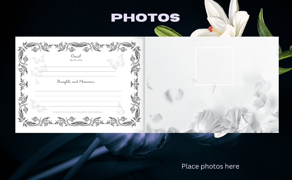 In Loving Memory Book Funeral Guest Book for Memorial Service