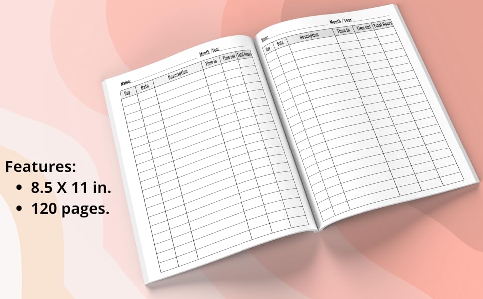 Daily Time Sheet Log Book Time sheet Logbook to Record Employee Time