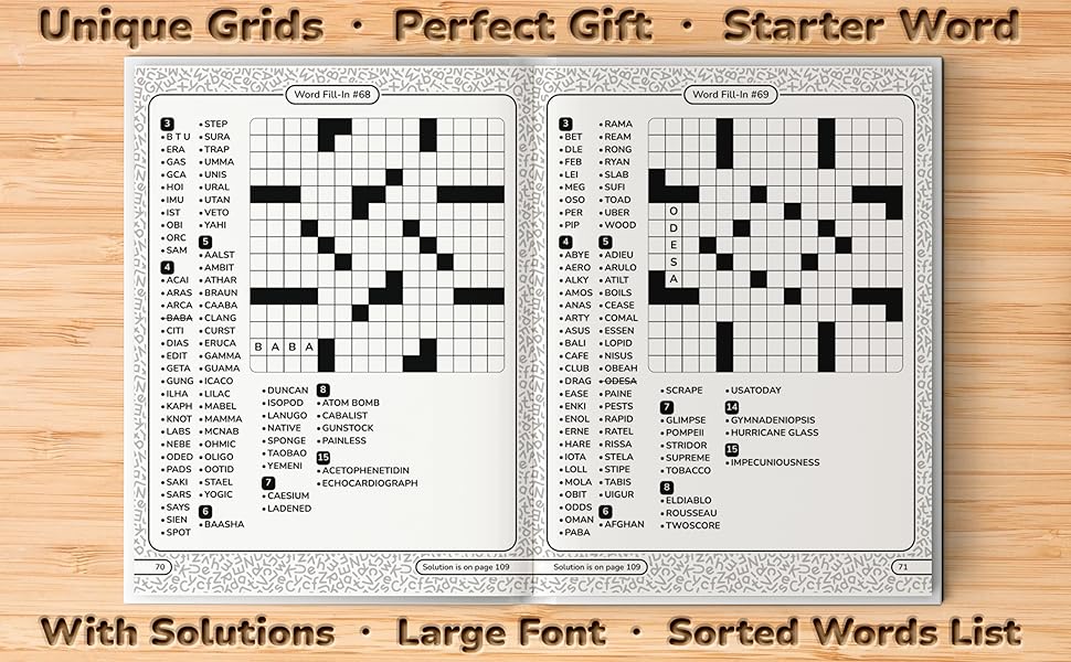Word Fill In Puzzles Book for Adults: 100+ Large Print Word Fill-Ins ...