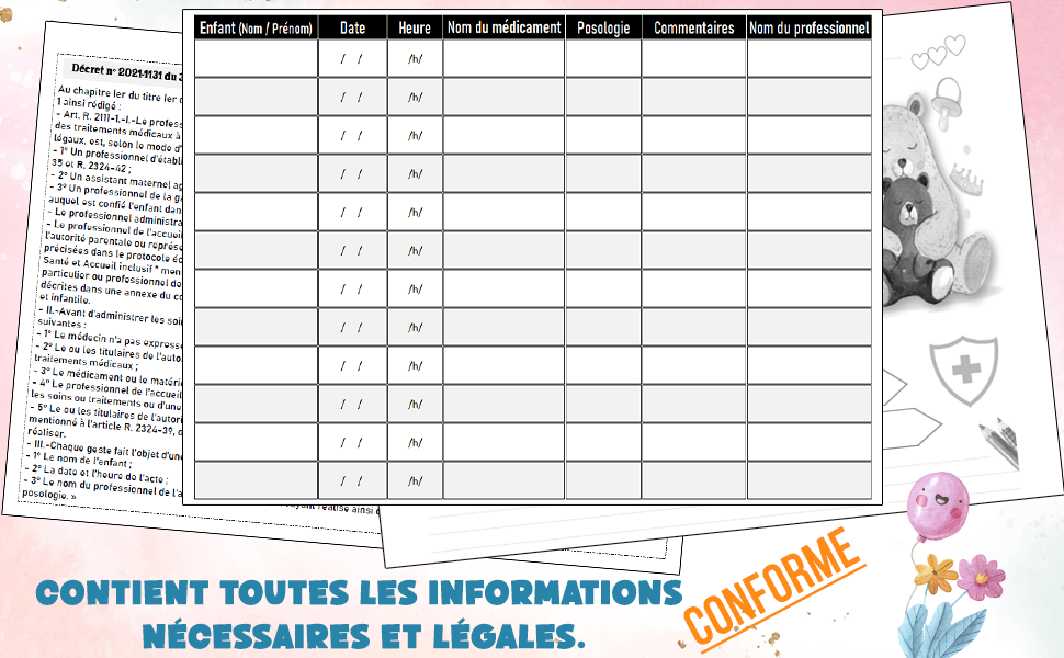 Registre Médicament Assmat à Imprimer Gratuit www.amazon.fr