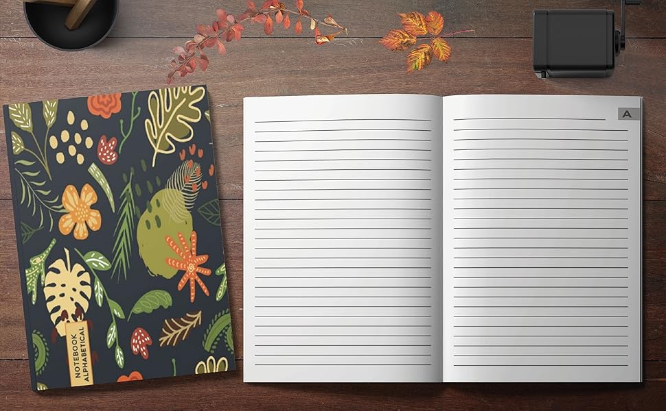 Alphabetical Notebook A5 Lined Notebook with Alphabetical Tabs, 105
