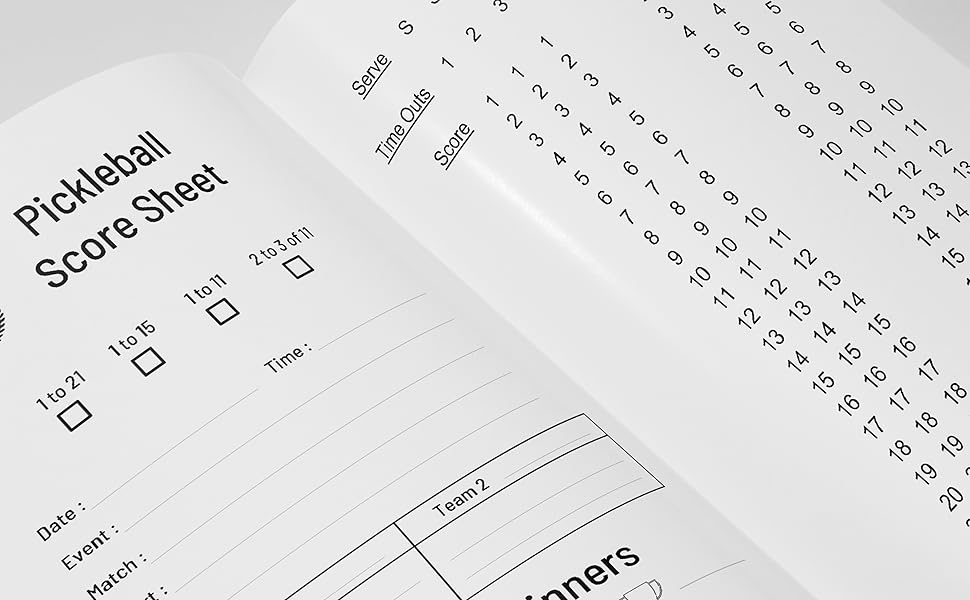 Pickleball Scorebook Tournament Pickleball Score Sheets Edition, Creative&Elegant