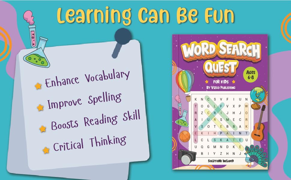 Word Search Quest for Kids Ages 68 Solve the Puzzles and Uncover the
