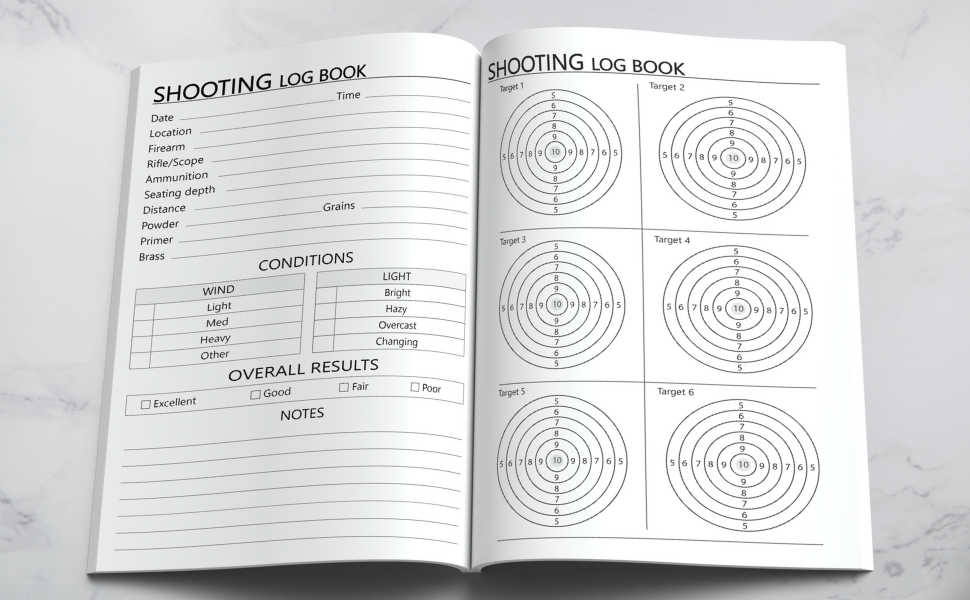 Shooting Log Book Perfect Shooters Record Book, Shooting Data Book for Beginners and