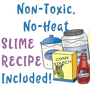 Non-toxic, no-heat, slime recipe is included in the back of the book!