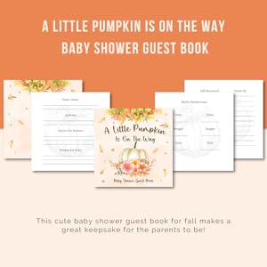 A Little Pumpkin Is On The Way Baby Shower Guest Book Baby Girl Fall Autumn Orange Halloween