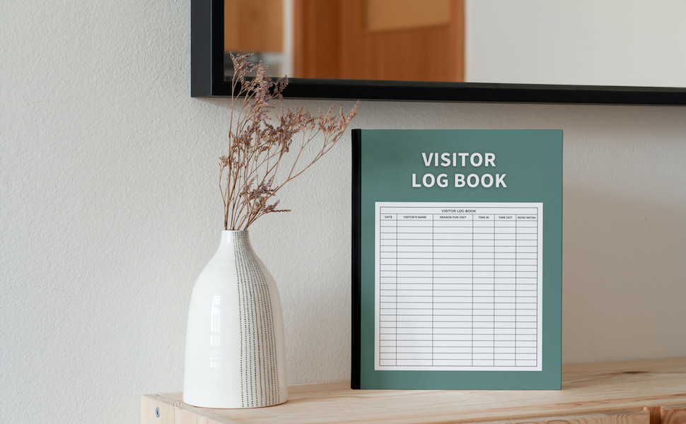 Visitor Log Book Guests Sign In and Out Register for