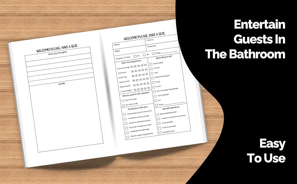 Funny Bathroom Guest Journal Please Have a Sit. Hailey