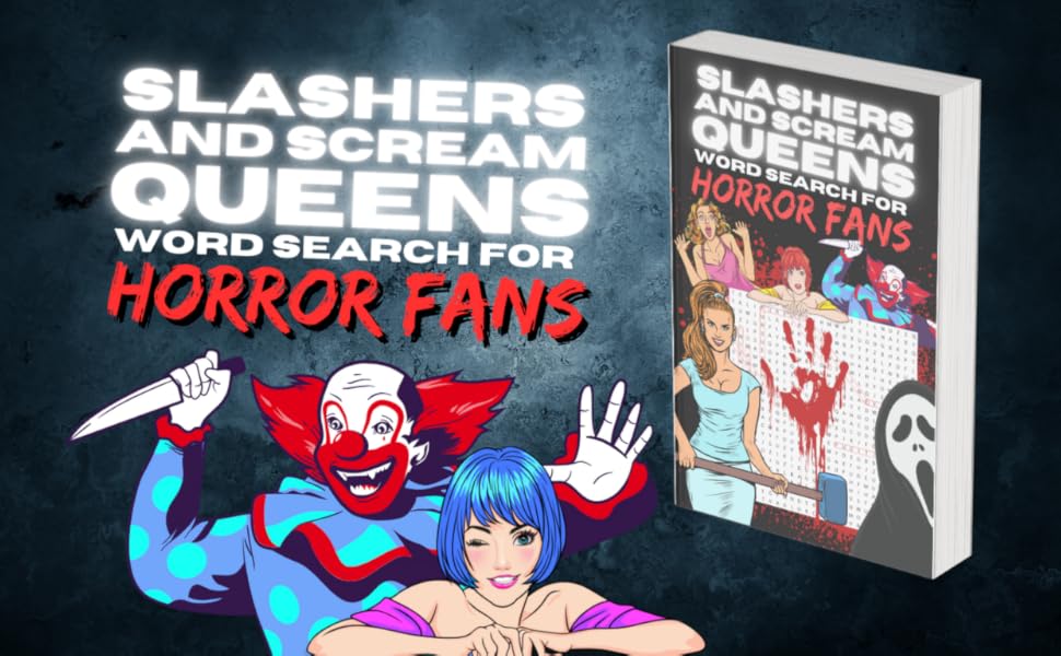 Slashers and scream queens word search for horror fans