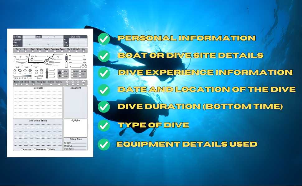 Scuba Diving Log Book Document Your Subaquatic Explorations and