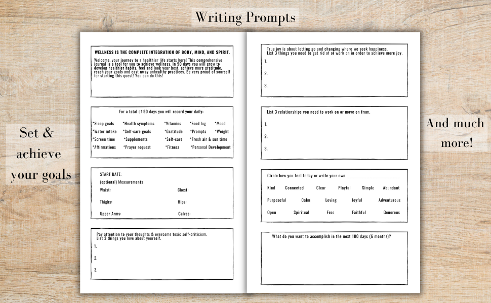 wellness journal, self care