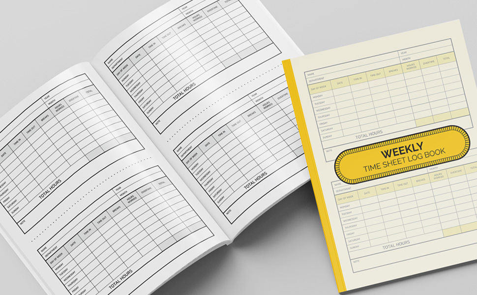 Weekly Time Sheet Log Book Work Hours Log Book, Work Hours Record Book