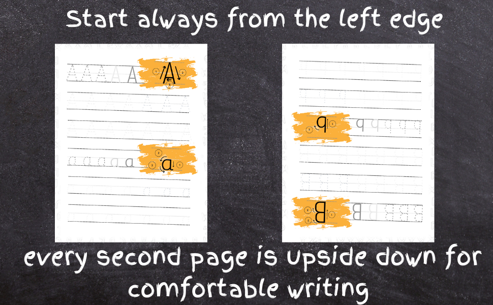Left Handed Writing Practice Book for Kids. Handwriting for Lefties