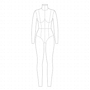 Flat Figure Template with Dotted Grid Graph Paper