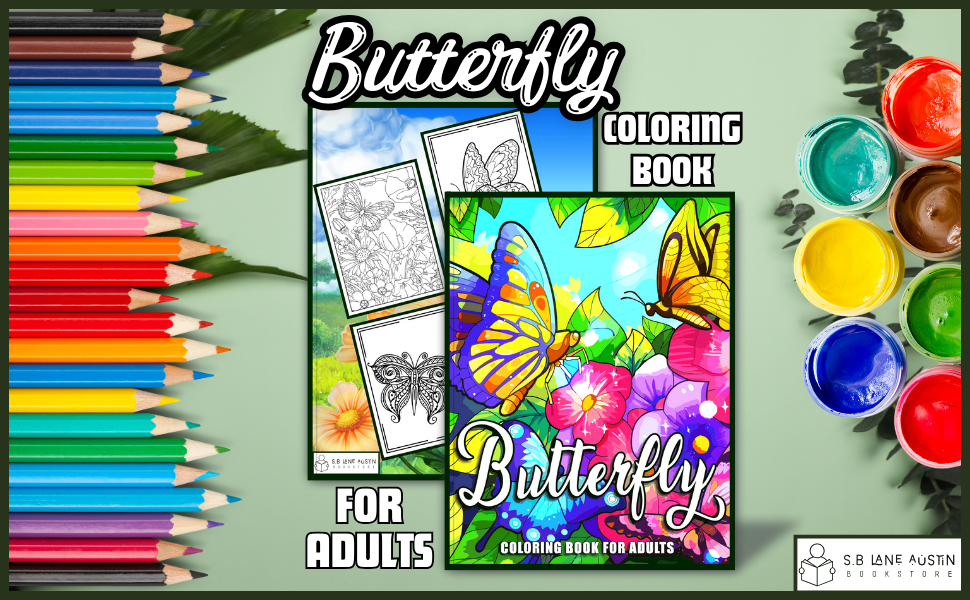 Butterfly Coloring Book For Adults Featuring 50 Beautiful