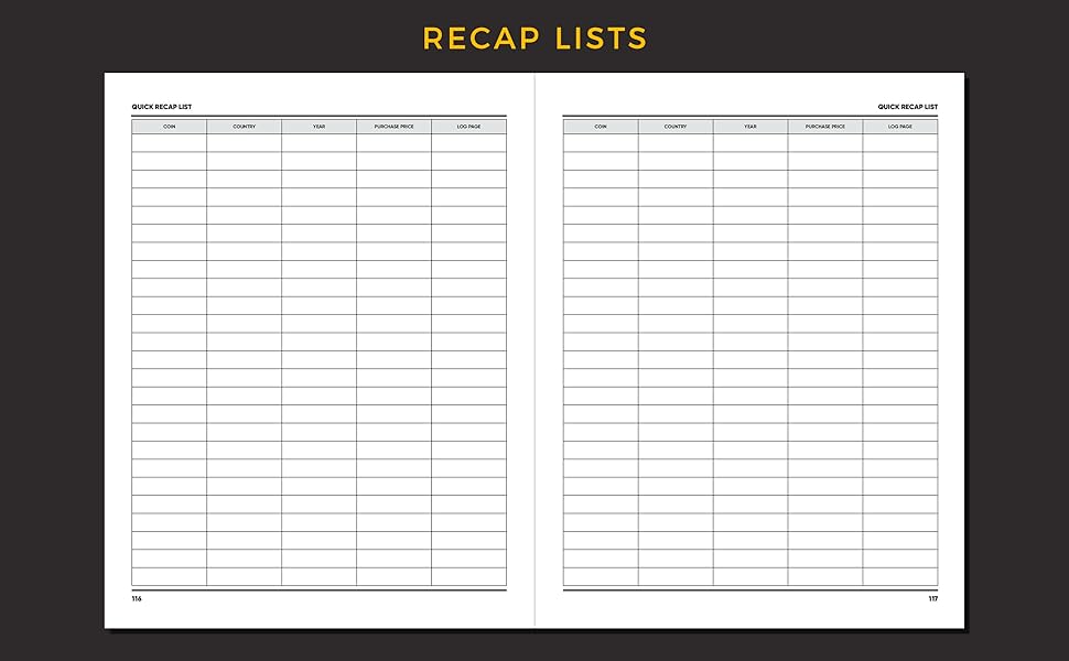 Coin Collection Log Book Coin and currency collector logbook journal