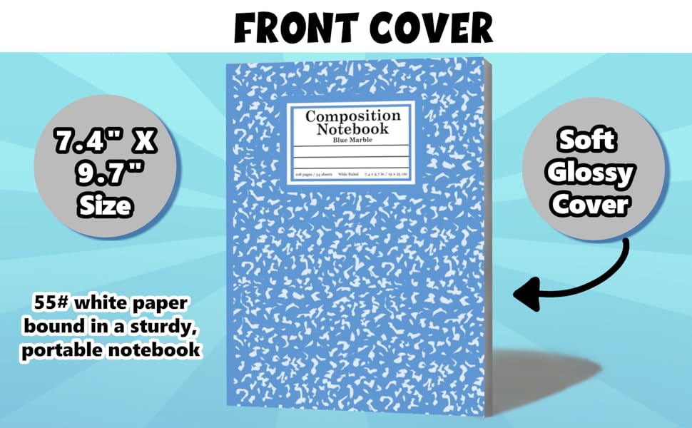 Blue Marble Composition Notebook Wide Ruled BJB Publishing