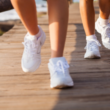 People feet walking exercising 