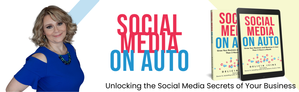 Social Media on Auto - Author photo and book cover images