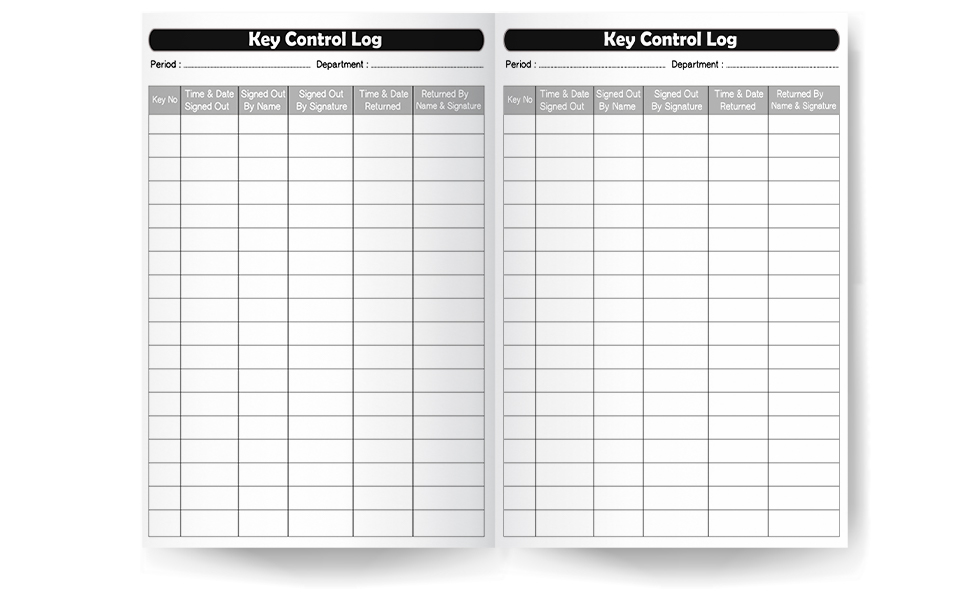 Key Register Log Book Key Control Log Book, Sign Out & Sign In Key