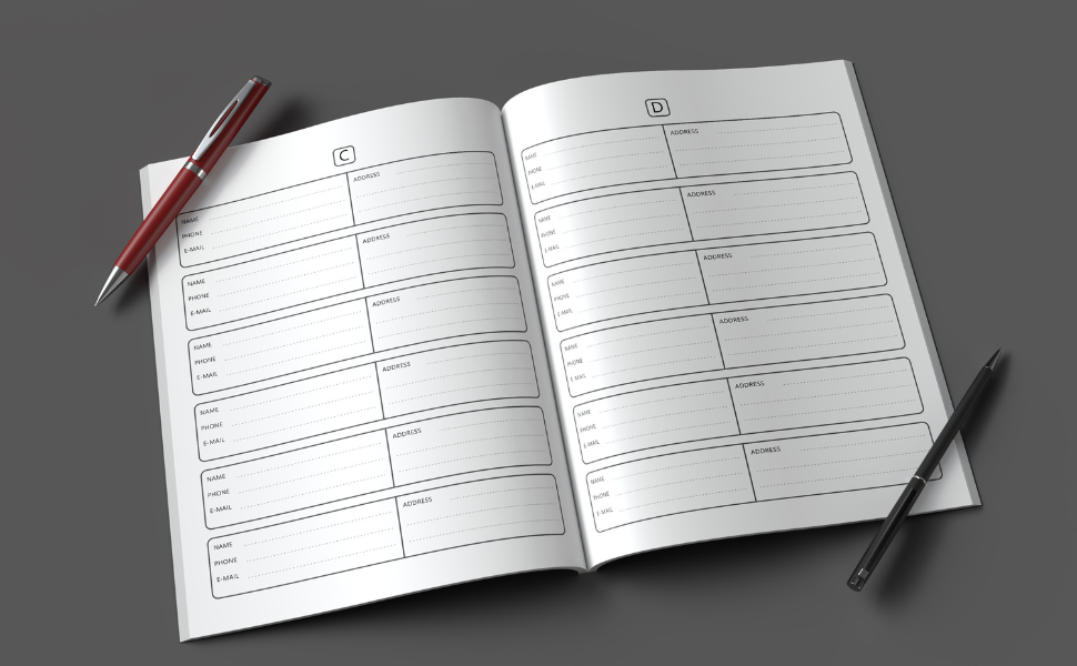 Address Book with Alphabetical Tabs Large Print Telephone