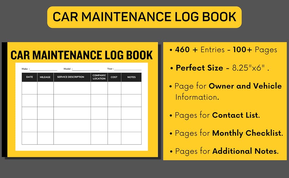 Car Maintenance Log Book Vehicle Maintenance Log Book Car Repair