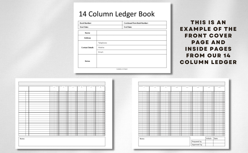 14 Column Ledger Book Blank Columnar Accounting Pad for