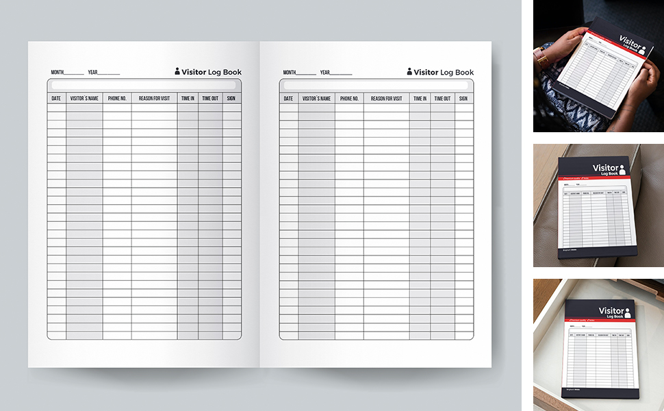 Visitor Log Book Visitors Sign In Book for Business Efficiently