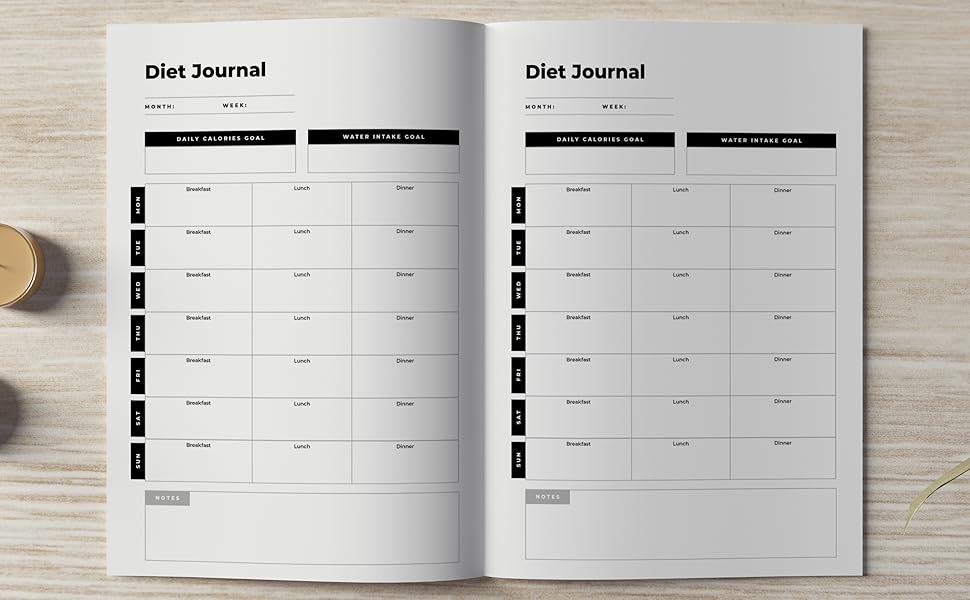 Fitness Planner. Food & Fitness Journal. Handy Organizer To Develop A