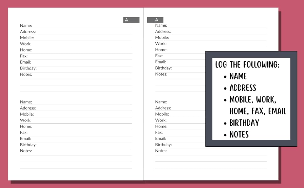 Address Book Large Print Address Book with Tabs Organizer Notebook to Keep Track of Addresses