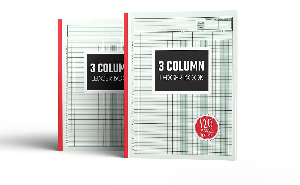 3 column ledger book Simple Financial Accounting Log