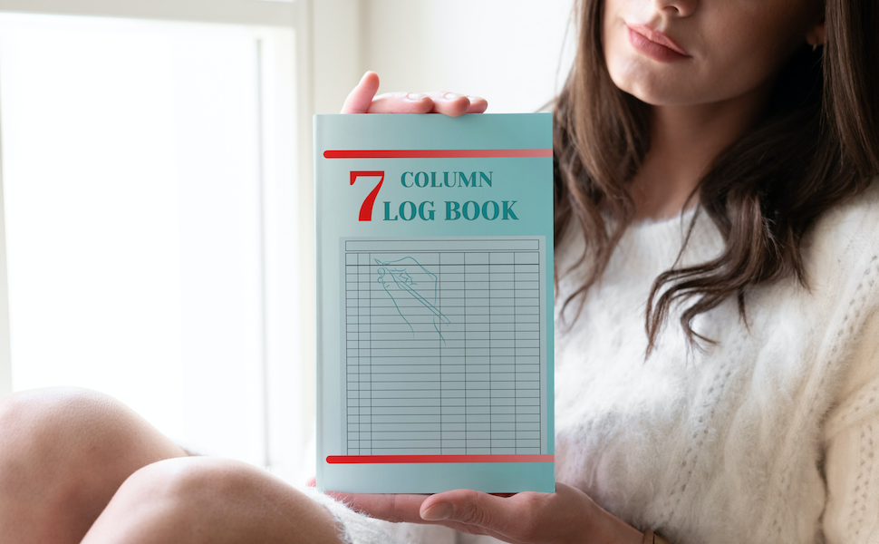 7 Column Log Book Customizable Small Log Book to Track and Expense, Debit and Credit